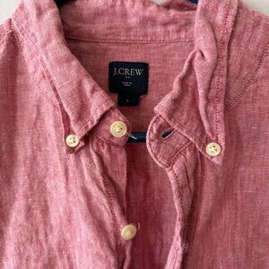 J. Crew Men's Button-Down Linen Shirt in Dusty Rose